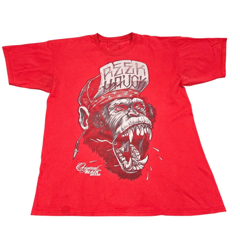 The Original Black TShirt Mens L Red Gorilla Beer Liquor Streetwear